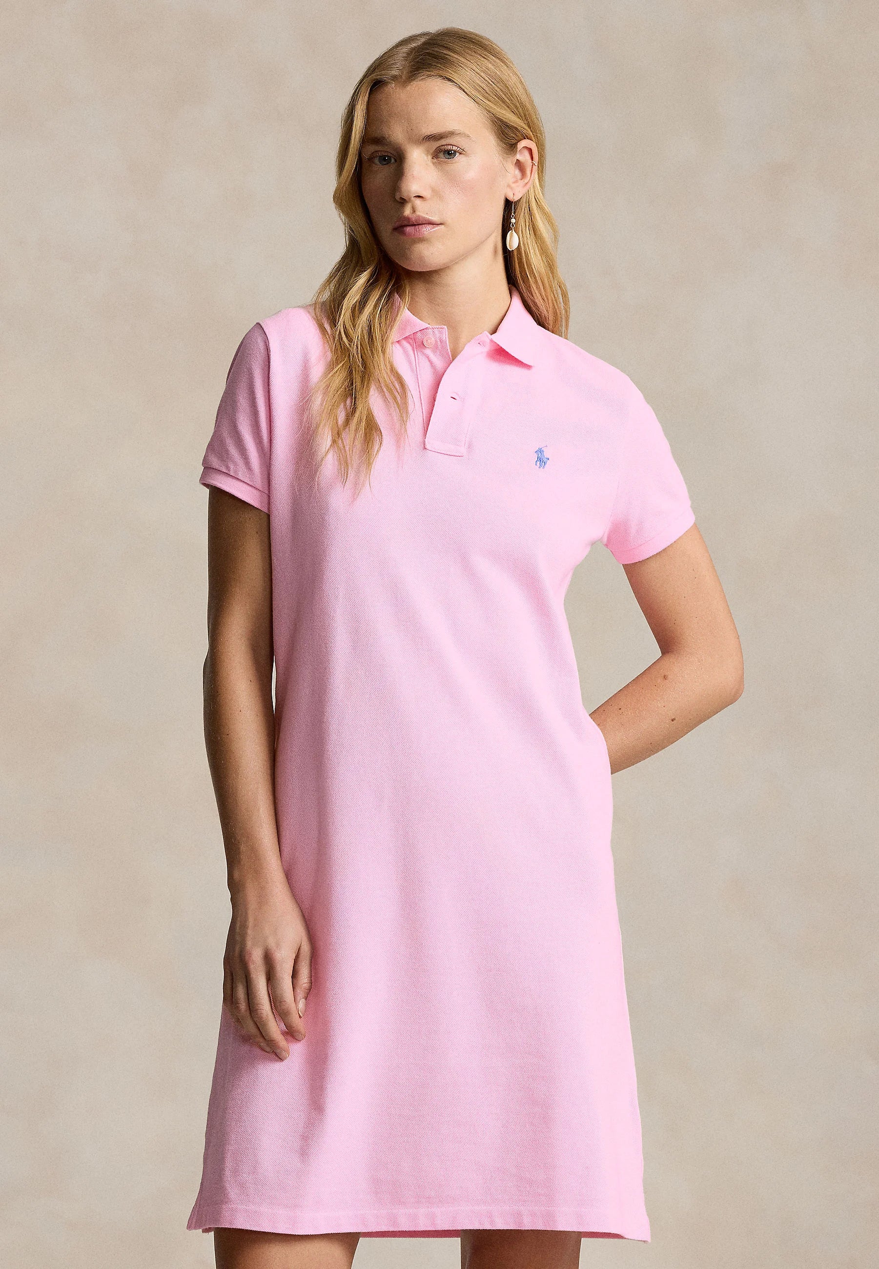Cotton Mesh Polo Dress