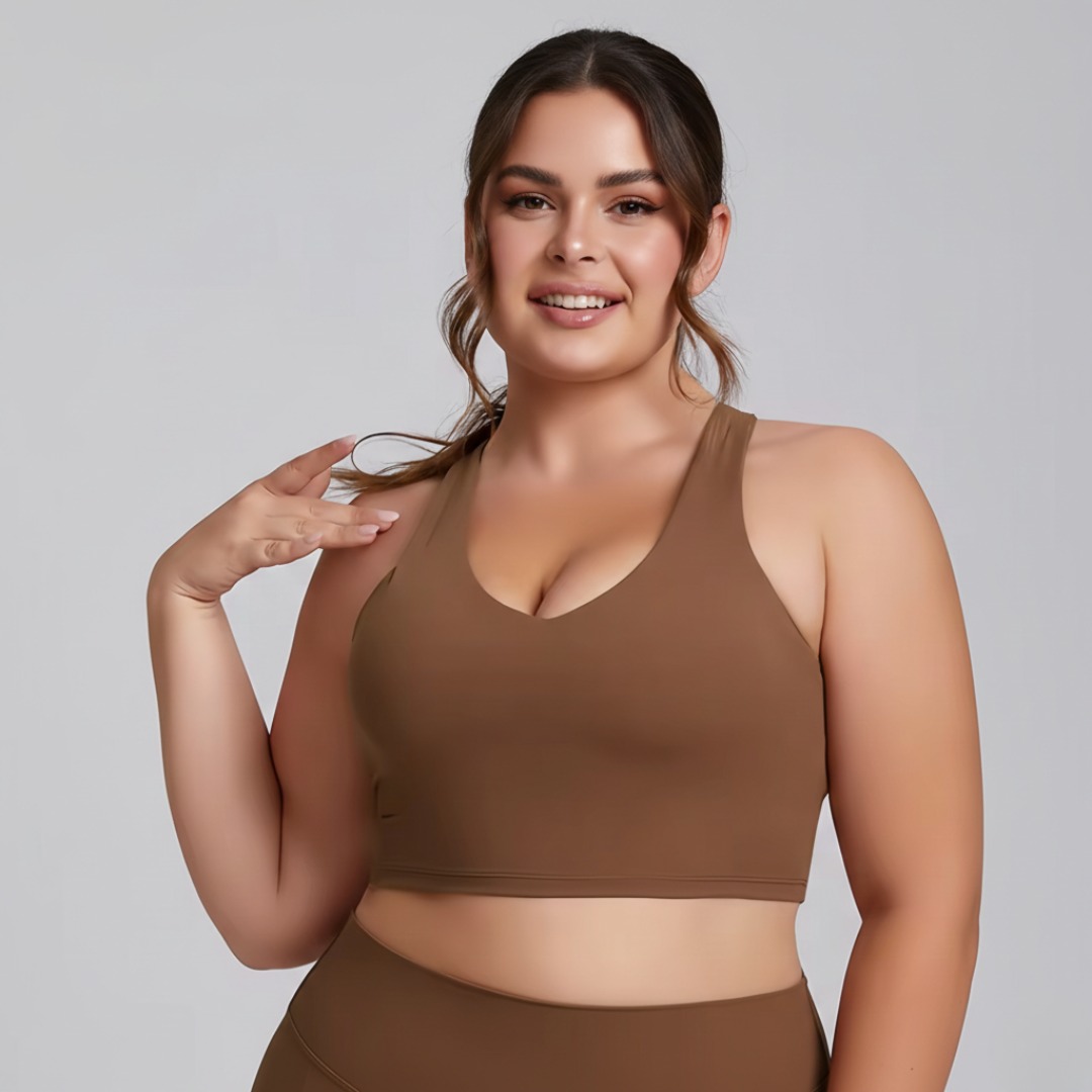 Plus Size 2 Piece Workout Set for Women – Sports Bra and High Waisted Leggings Activewear