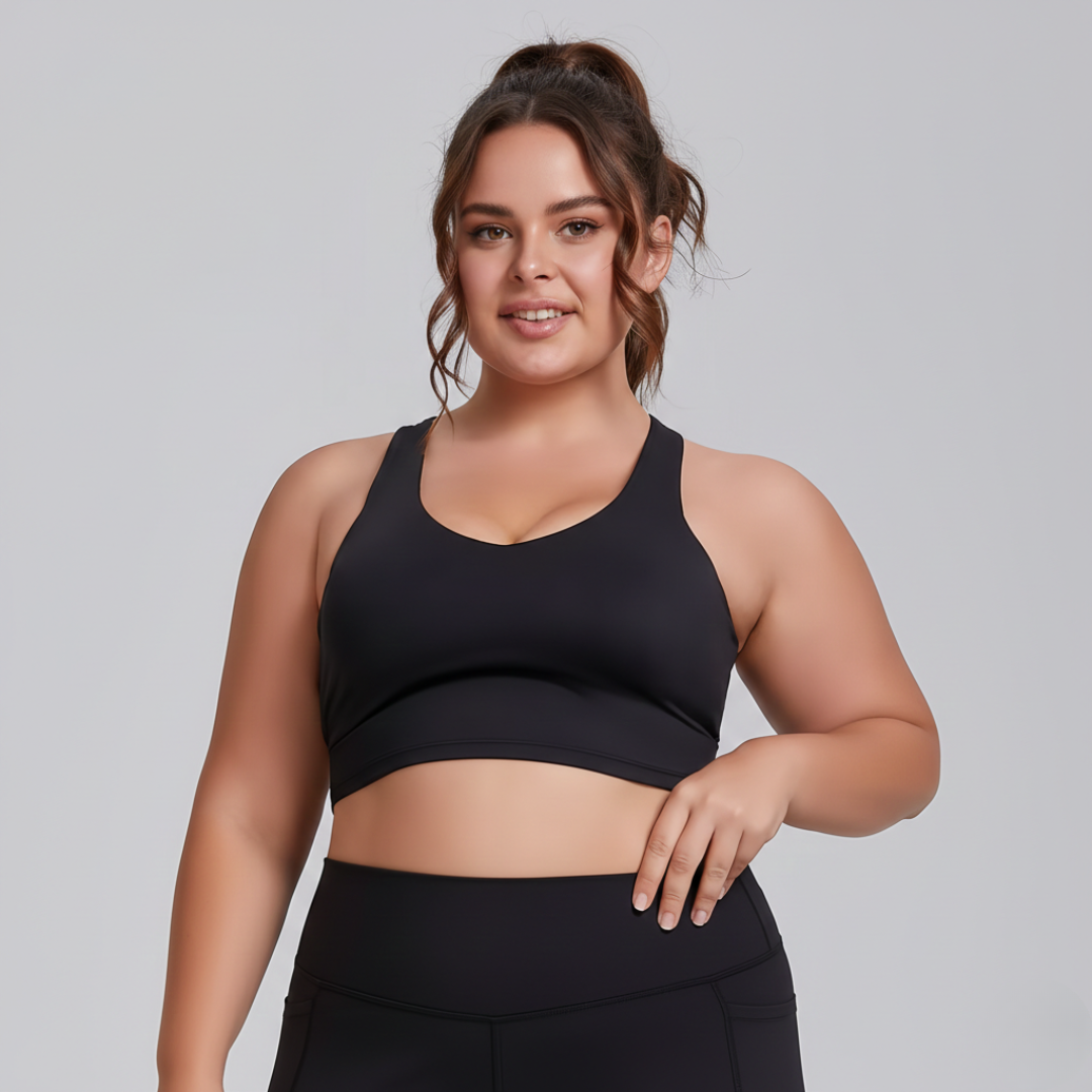 Plus Size 2 Piece Workout Set for Women – Sports Bra and High Waisted Leggings Activewear