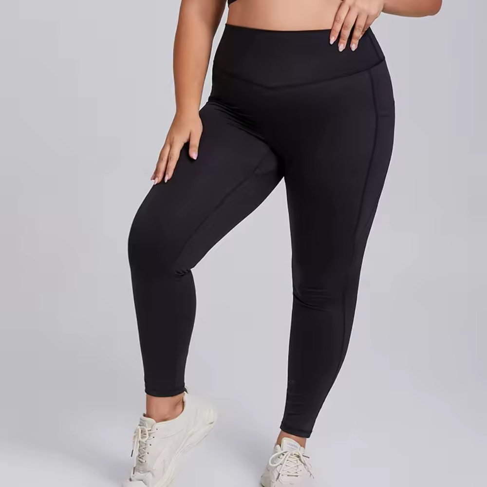 Plus Size 2 Piece Workout Set for Women – Sports Bra and High Waisted Leggings Activewear