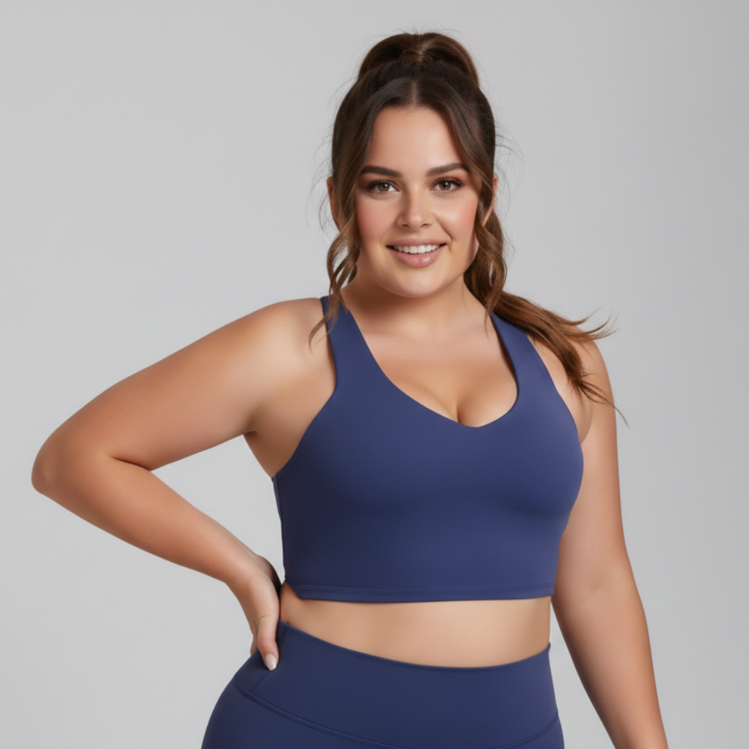 Plus Size 2 Piece Workout Set for Women – Sports Bra and High Waisted Leggings Activewear