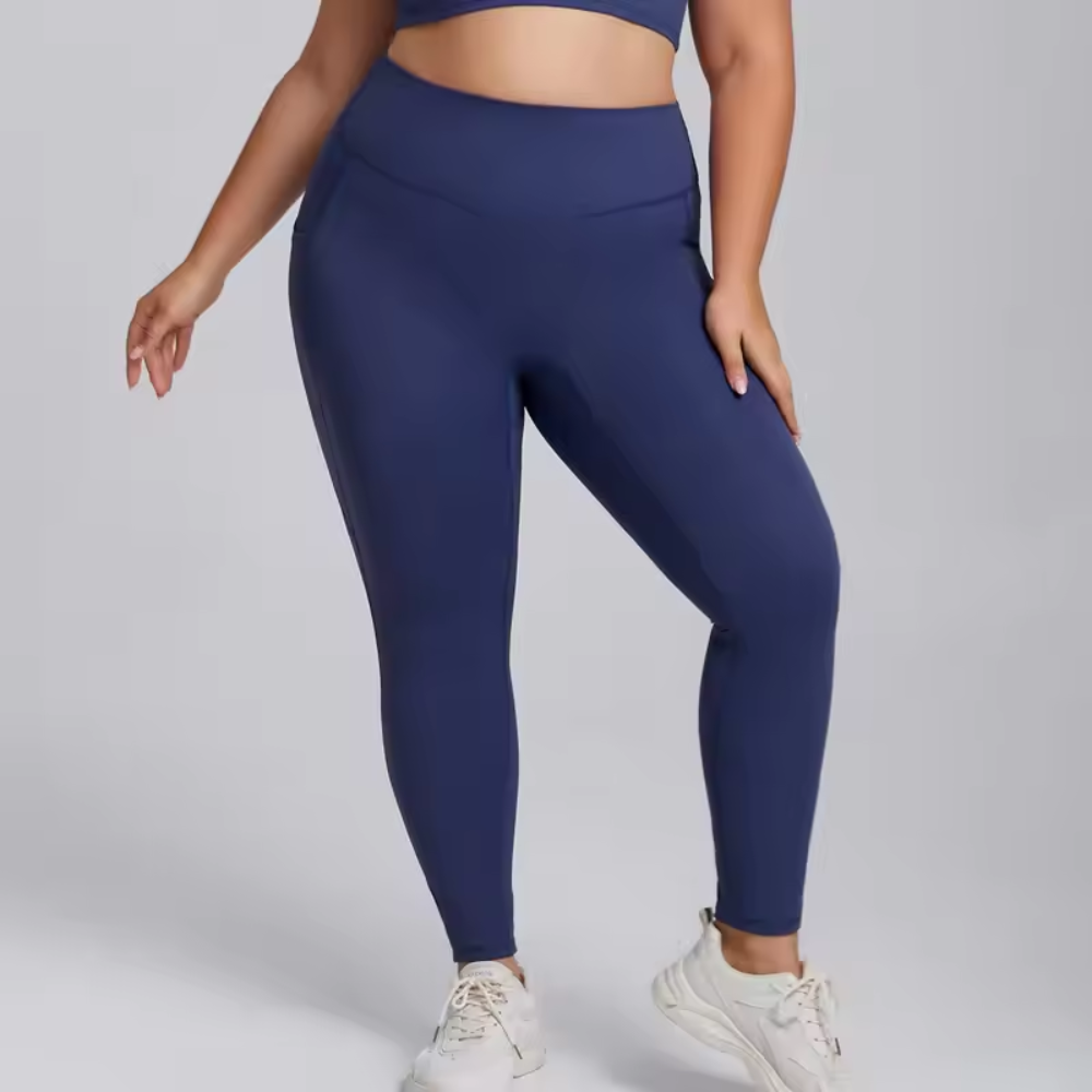 Plus Size 2 Piece Workout Set for Women – Sports Bra and High Waisted Leggings Activewear