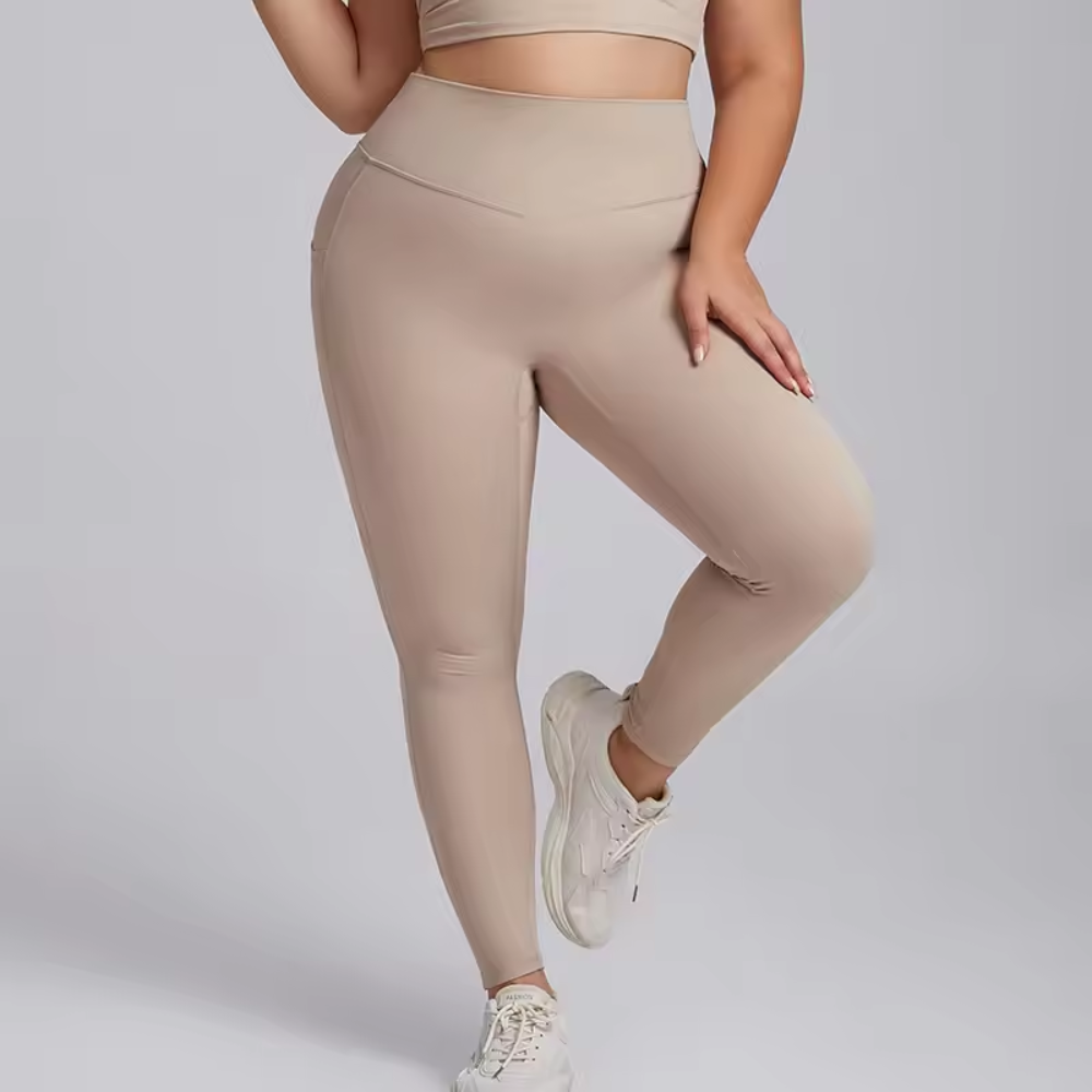 Plus Size 2 Piece Workout Set for Women – Sports Bra and High Waisted Leggings Activewear