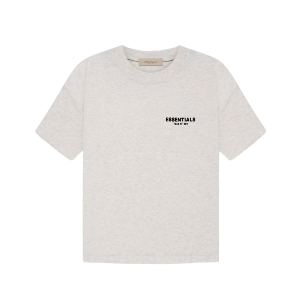 Fear of God Essentials Light Oatmeal Logo T-Shirt and Shorts Set