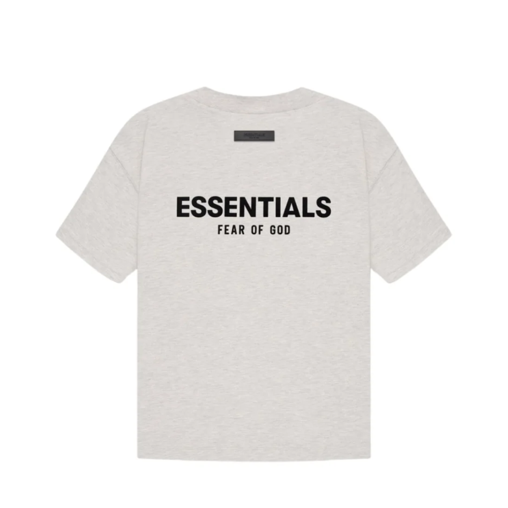 Fear of God Essentials Light Oatmeal Logo T-Shirt and Shorts Set