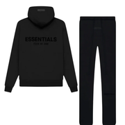 Fear of God Essentials Limo Black Tonal Logo Hoodie and Joggers Set