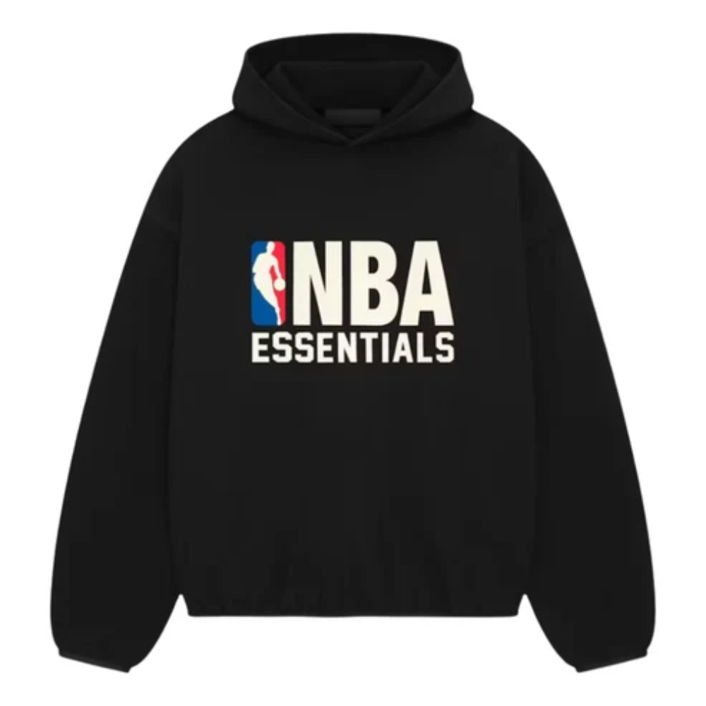 Fear of God Essentials NBA Black Logo Hoodie and Sweatpants Set
