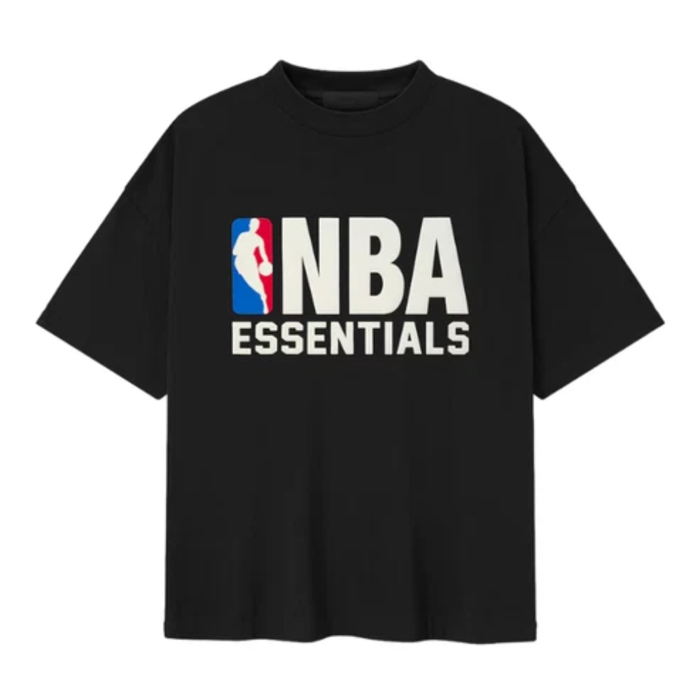 Fear of God Essentials NBA Black Logo T-Shirt and Shorts Set