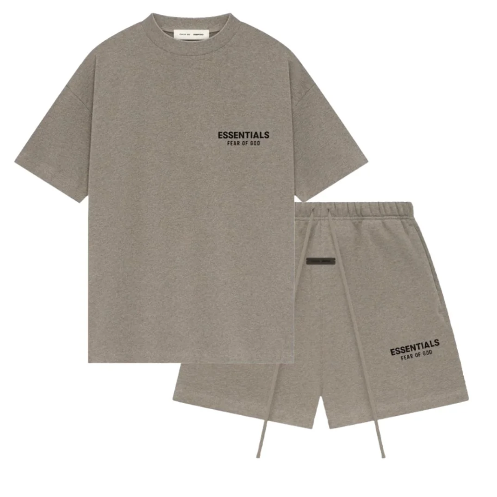 Fear of God Essentials SS25 Homestead Heather Logo T-Shirt and Shorts Set