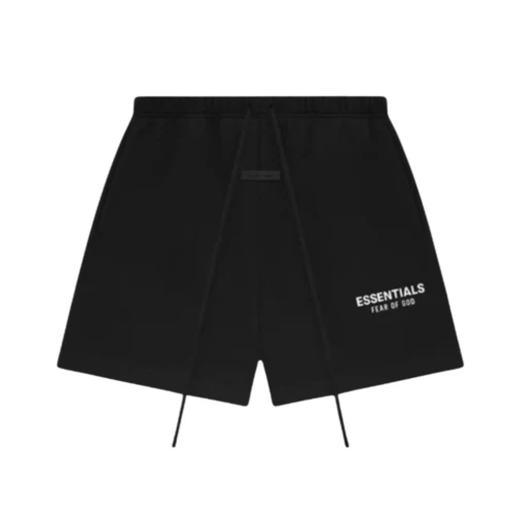 Fear of God Essentials SS25 Jet Black Logo T-Shirt and Shorts Set