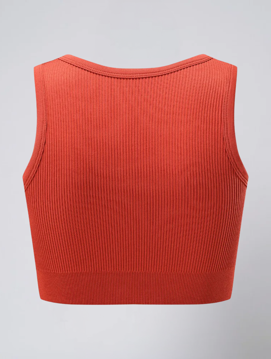 Seamless Ribbed Crop Top for Women – Stretch Fit Top with Keyhole Front Detail
