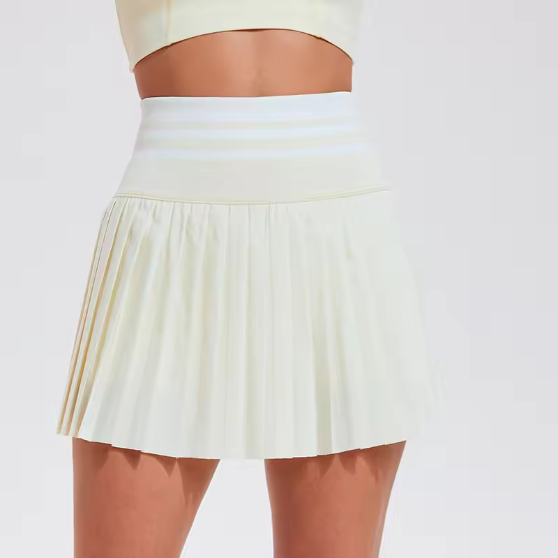 Pleated Tennis Skirt for Women – High Waisted Skirt with Built In Shorts for Padel