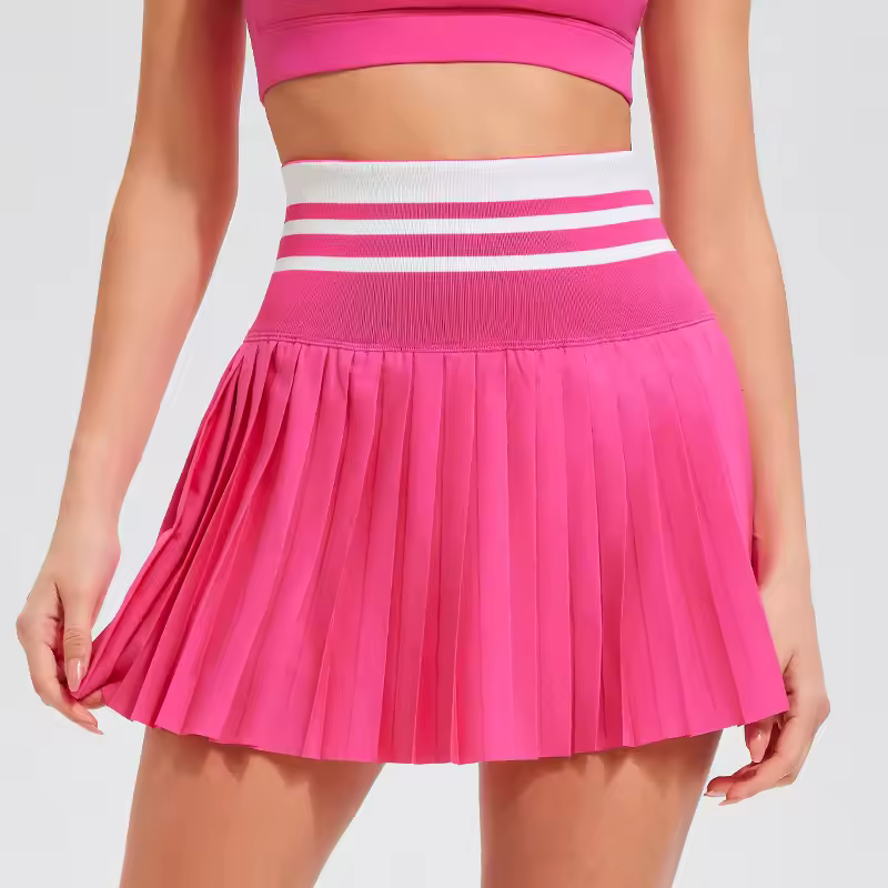 Pleated Tennis Skirt for Women – High Waisted Skirt with Built In Shorts for Padel