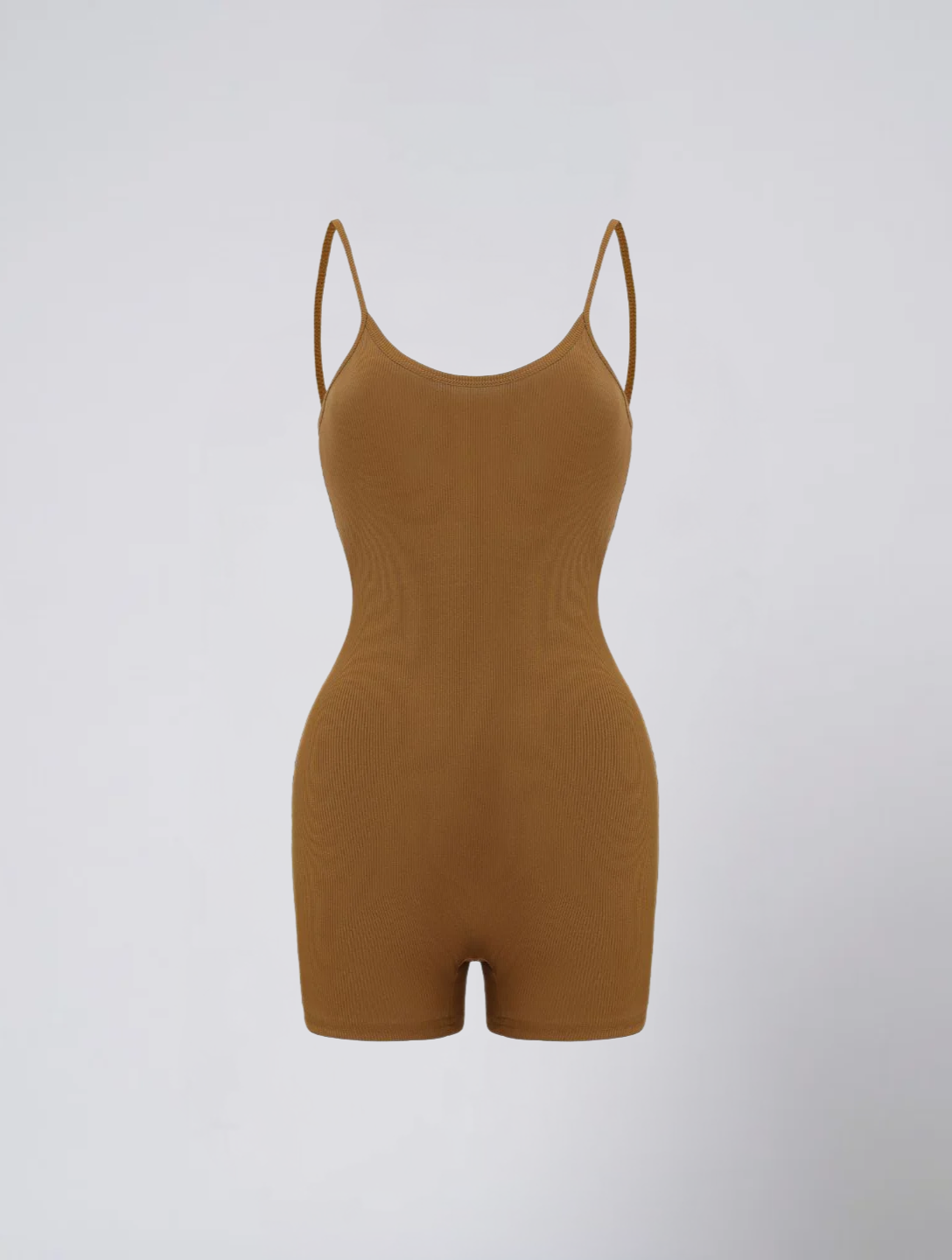 Seamless Ribbed Bodysuit for Women – Scoop Neck Stretch Body for Everyday Wear
