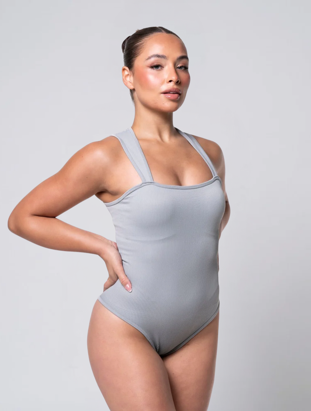 Seamless Ribbed Square Neck Bodysuit for Women – Stretch Body for Everyday Wear