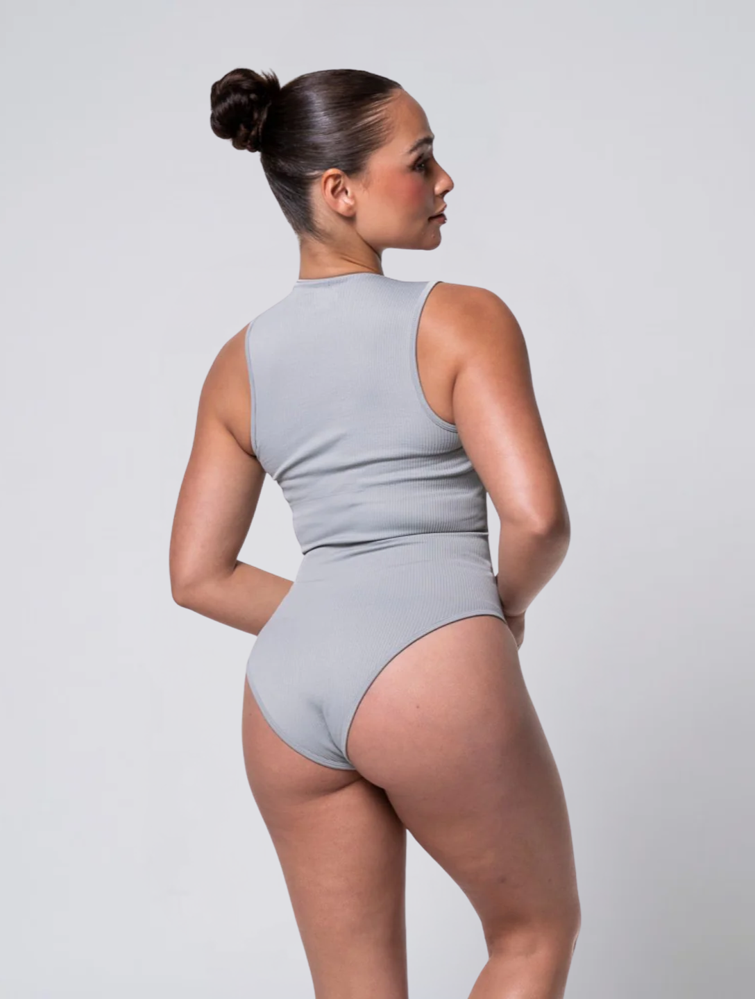 Seamless Ribbed Square Neck Bodysuit for Women – Stretch Body for Everyday Wear