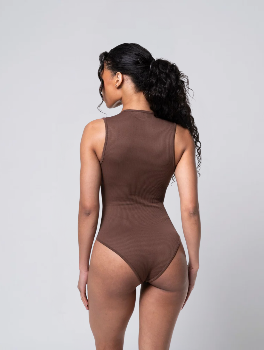 Seamless Ribbed Square Neck Bodysuit for Women – Stretch Body for Everyday Wear
