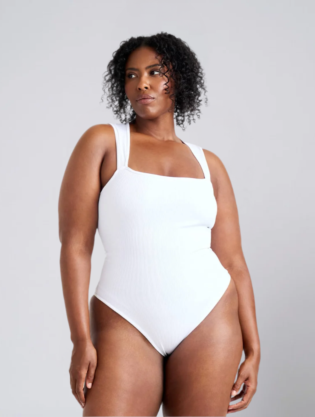 Seamless Ribbed Square Neck Bodysuit for Women – Stretch Body for Everyday Wear