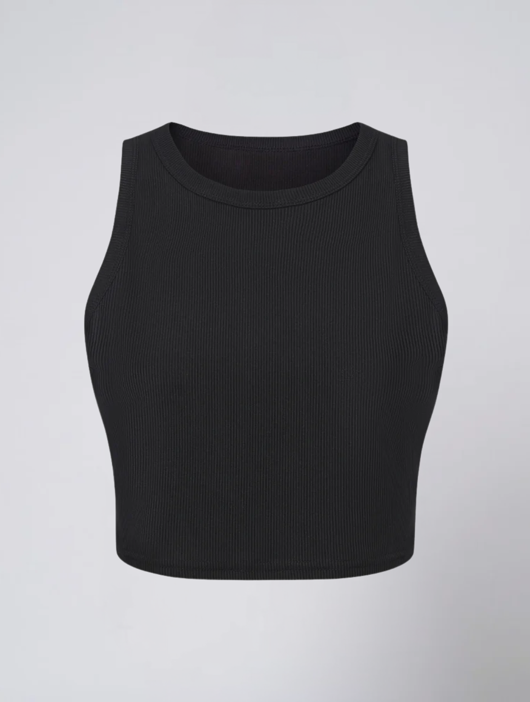 Ribbed Cropped Tank Top for Women – Sleeveless Slim Fit High Neck Crop Top
