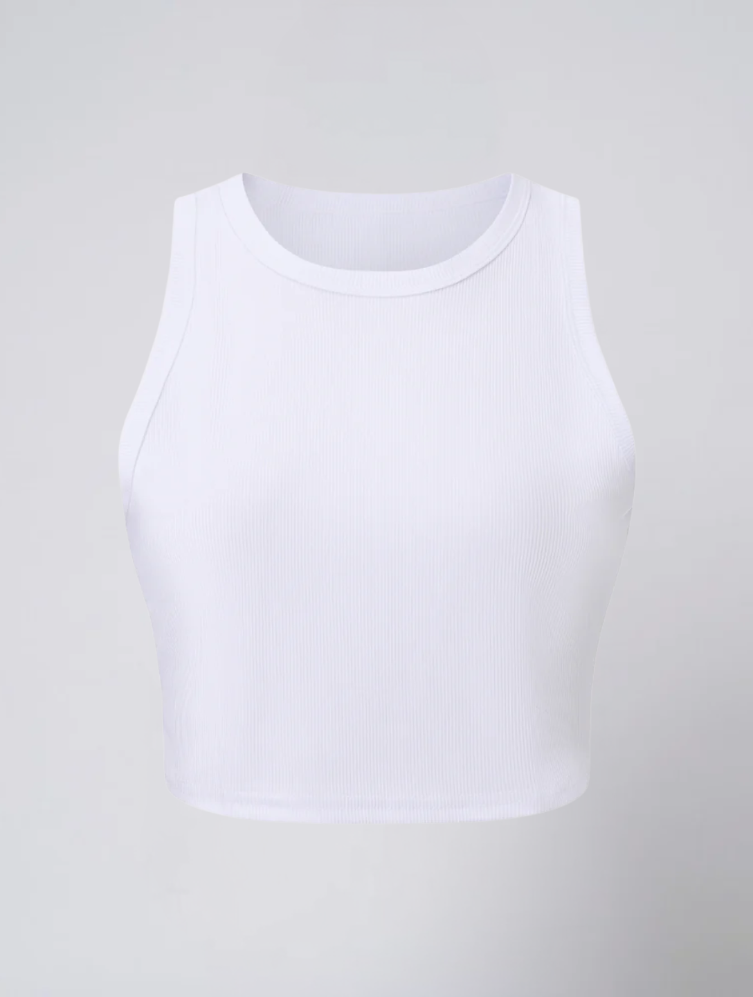 Ribbed Cropped Tank Top for Women – Sleeveless Slim Fit High Neck Crop Top