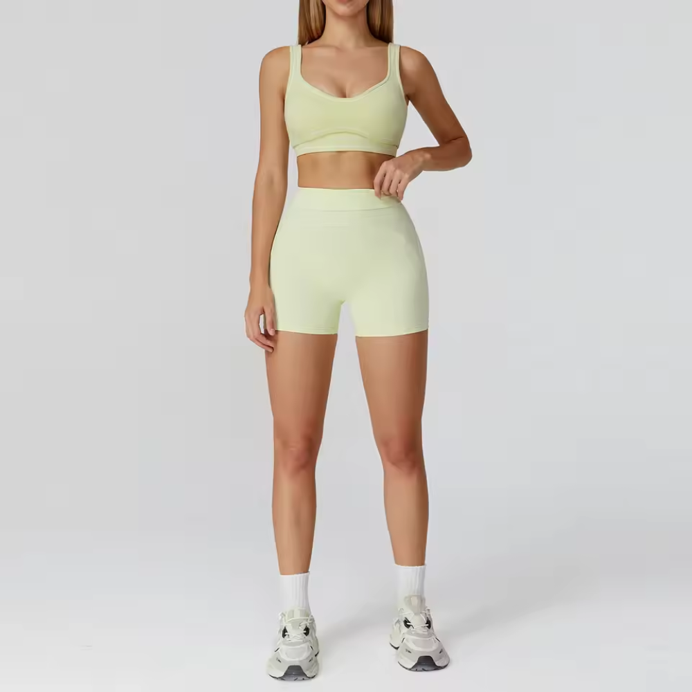 Seamless 2 Piece Workout Set for Women – Sports Bra and High Waisted Leggings Activewear
