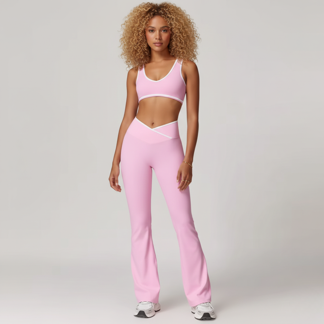Seamless 2 Piece Yoga Set for Women – Sports Bra and High Waisted Leggings Activewear