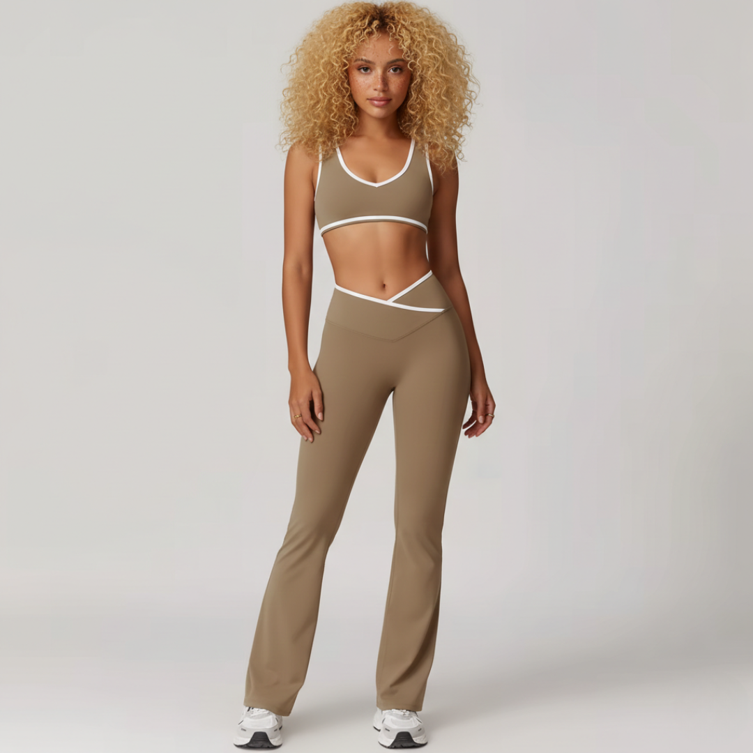 Seamless 2 Piece Yoga Set for Women – Sports Bra and High Waisted Leggings Activewear