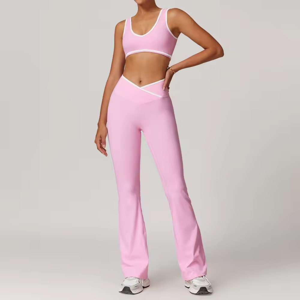Seamless 2 Piece Yoga Set for Women – Sports Bra and High Waisted Leggings Activewear
