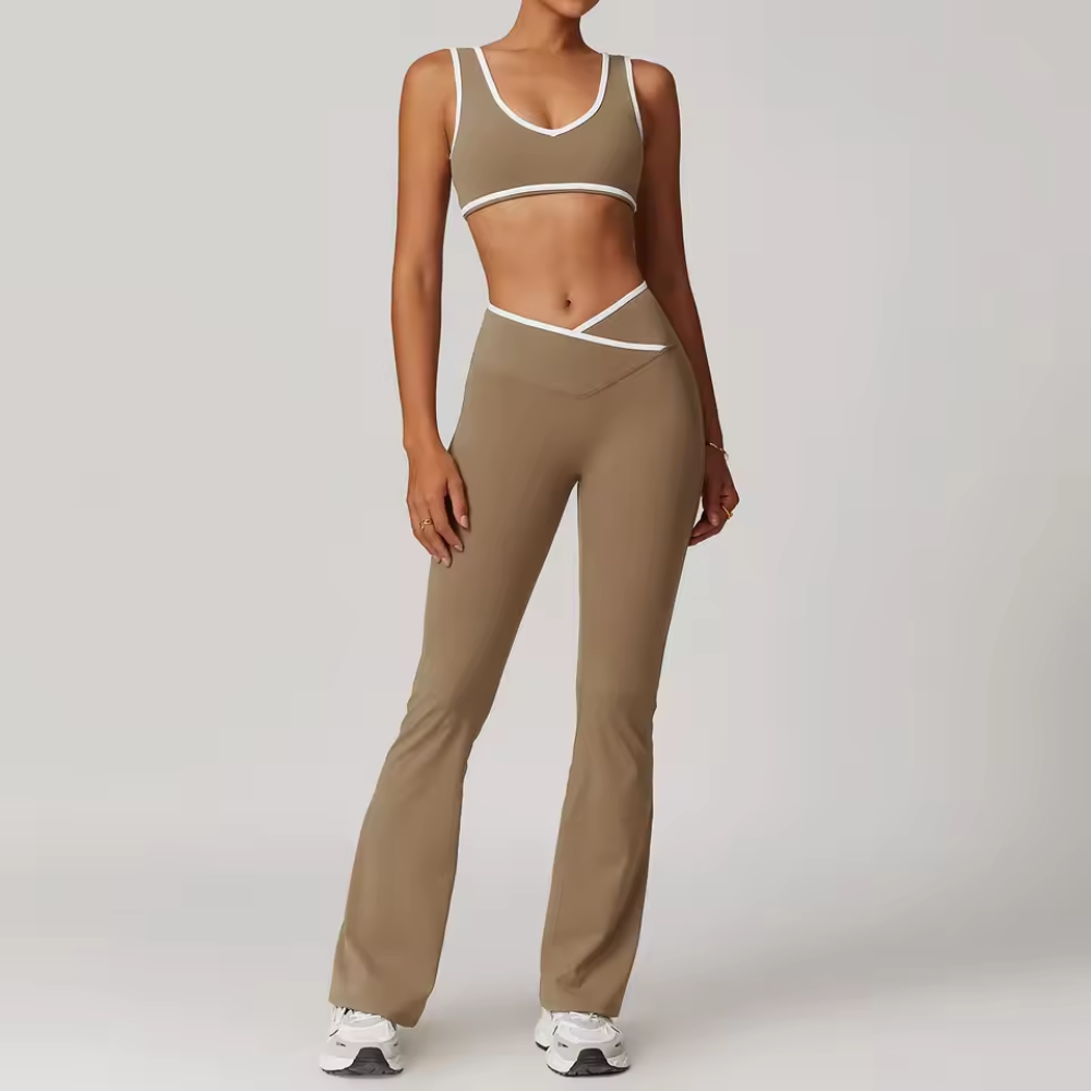 Seamless 2 Piece Yoga Set for Women – Sports Bra and High Waisted Leggings Activewear
