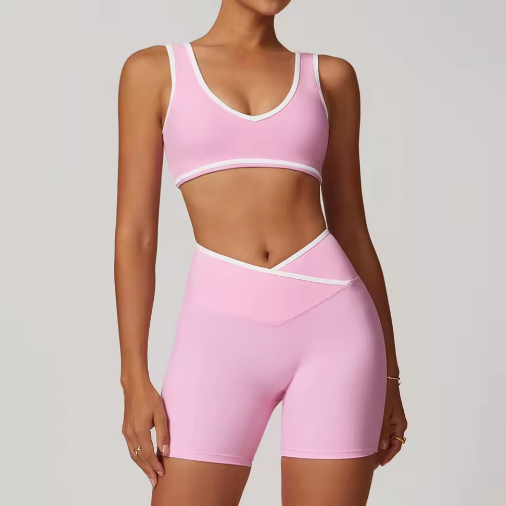 Seamless 2 Piece Yoga Set for Women – Sports Bra and High Waisted Leggings Activewear