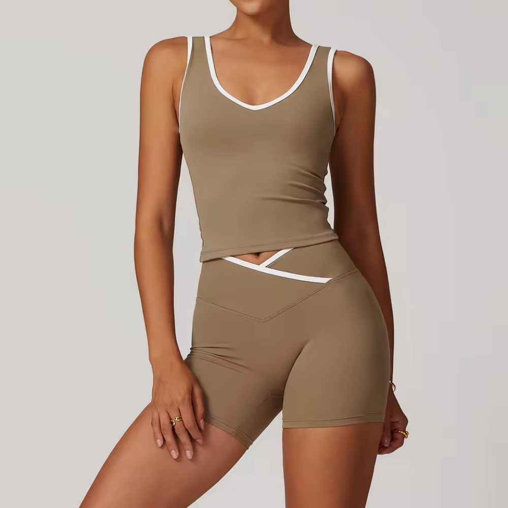 Seamless 2 Piece Yoga Set for Women – Sports Bra and High Waisted Leggings Activewear