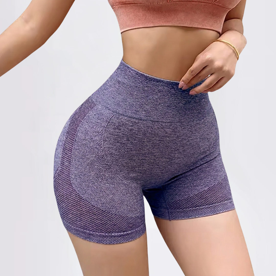 Seamless Gym Shorts for Women – High Waisted Cycling Workout Shorts Leggings Style