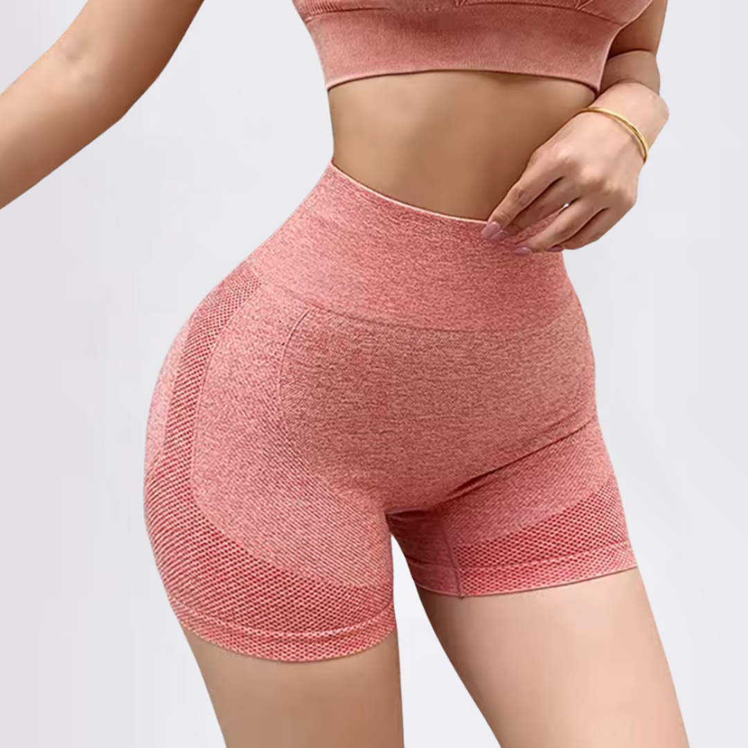 Seamless Gym Shorts for Women – High Waisted Cycling Workout Shorts Leggings Style