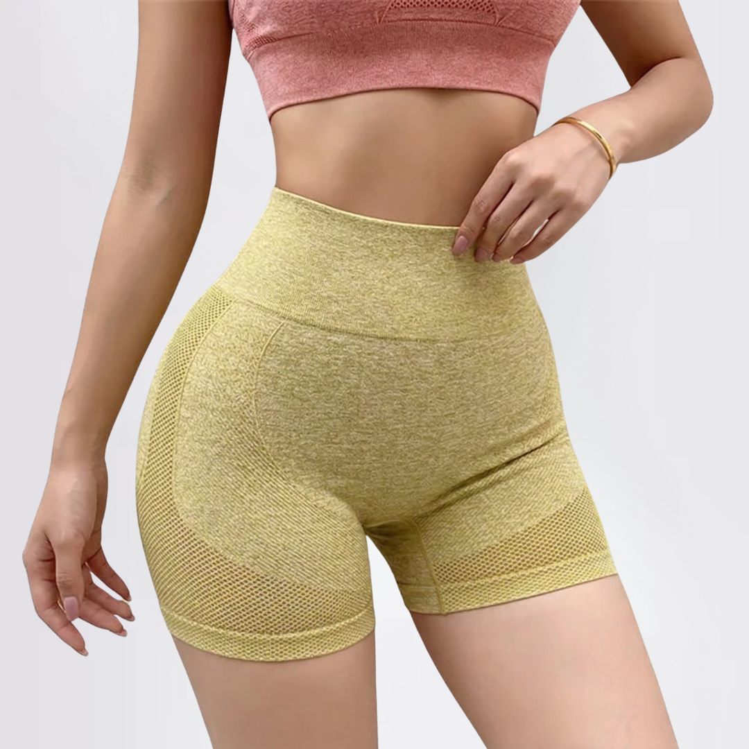 Seamless Gym Shorts for Women – High Waisted Cycling Workout Shorts Leggings Style