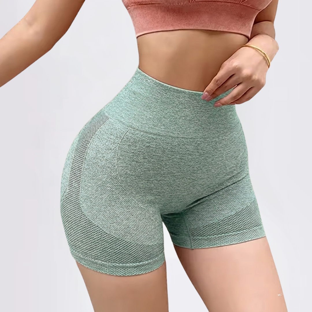Seamless Gym Shorts for Women – High Waisted Cycling Workout Shorts Leggings Style