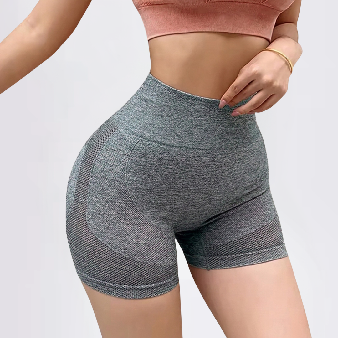 Seamless Gym Shorts for Women – High Waisted Cycling Workout Shorts Leggings Style