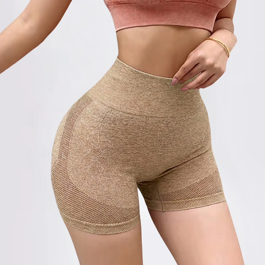 Seamless Gym Shorts for Women – High Waisted Cycling Workout Shorts Leggings Style
