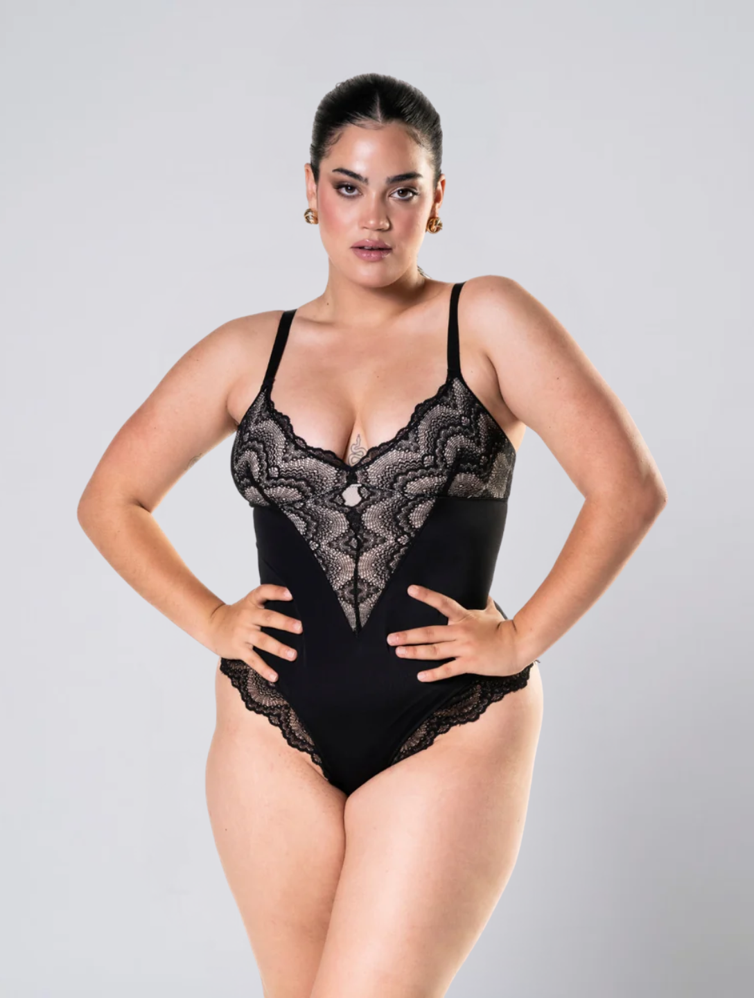 Lace Bodysuit for Women – Low Back Body with Adjustable Straps