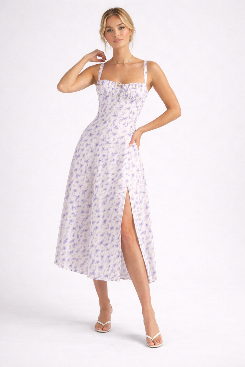 Halter Neck Summer Dress for Women – Elegant Floral Vacation Dress