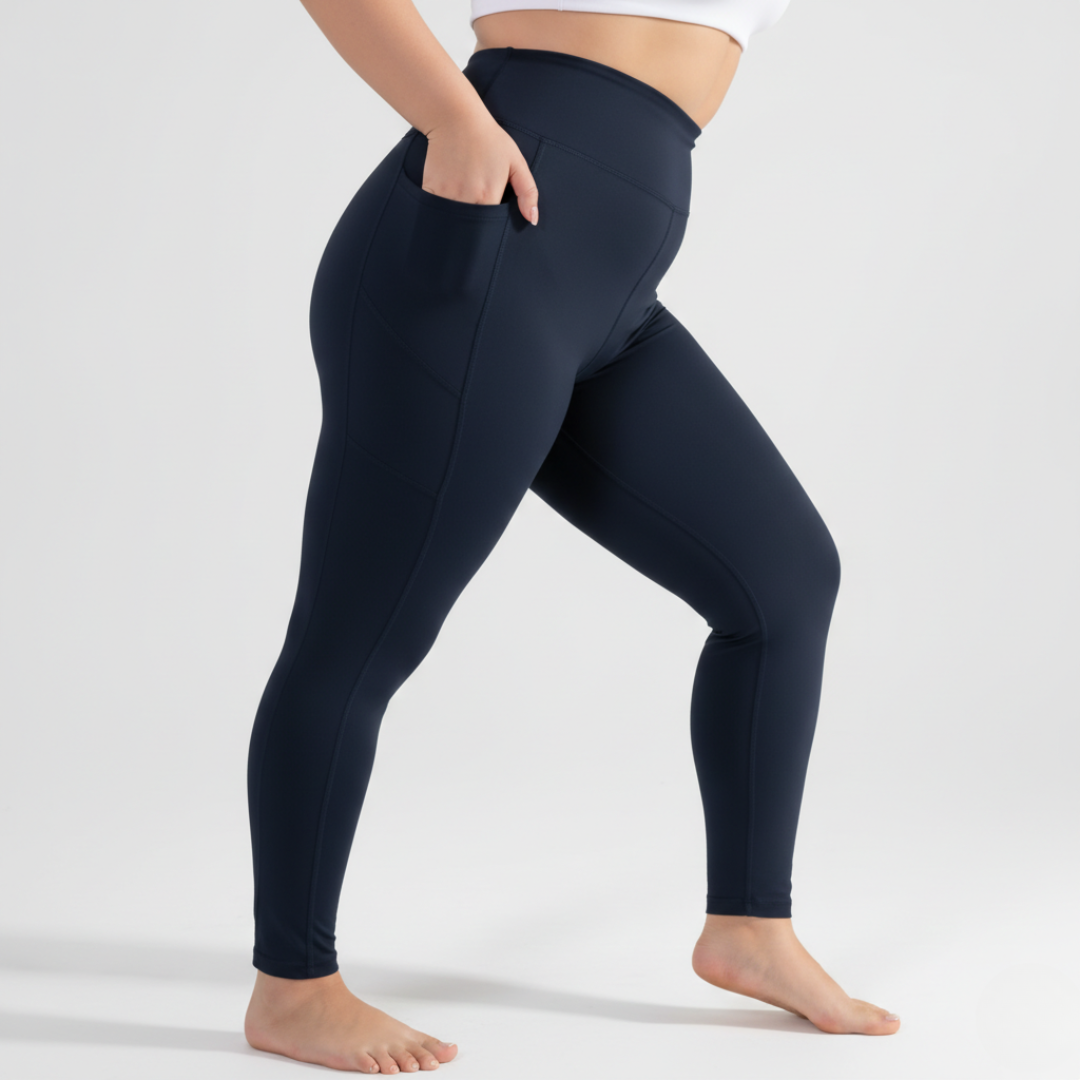 Plus Size High Waisted Yoga Leggings with Pockets for Women – Stretch Gym Workout Leggings