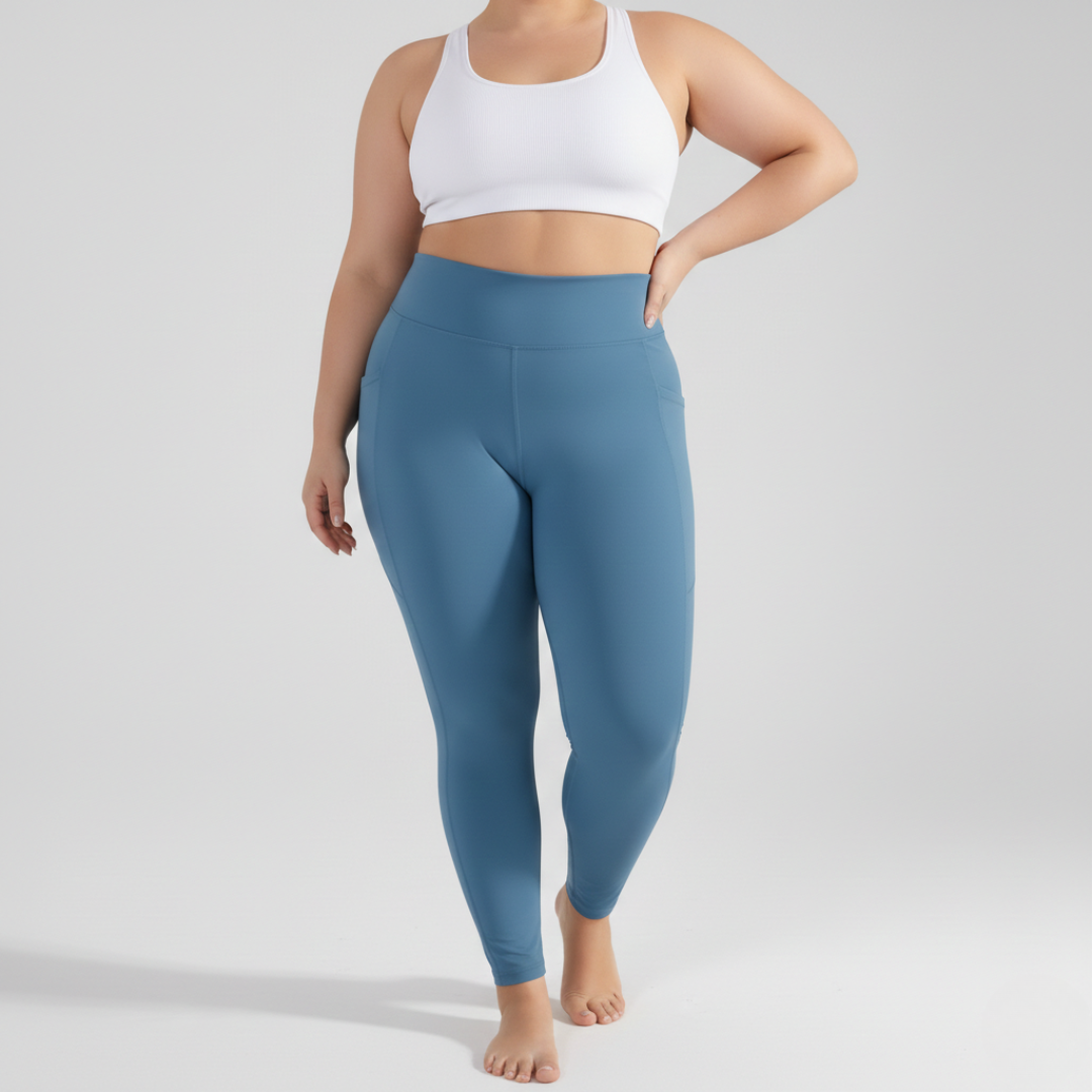 Plus Size High Waisted Yoga Leggings with Pockets for Women – Stretch Gym Workout Leggings