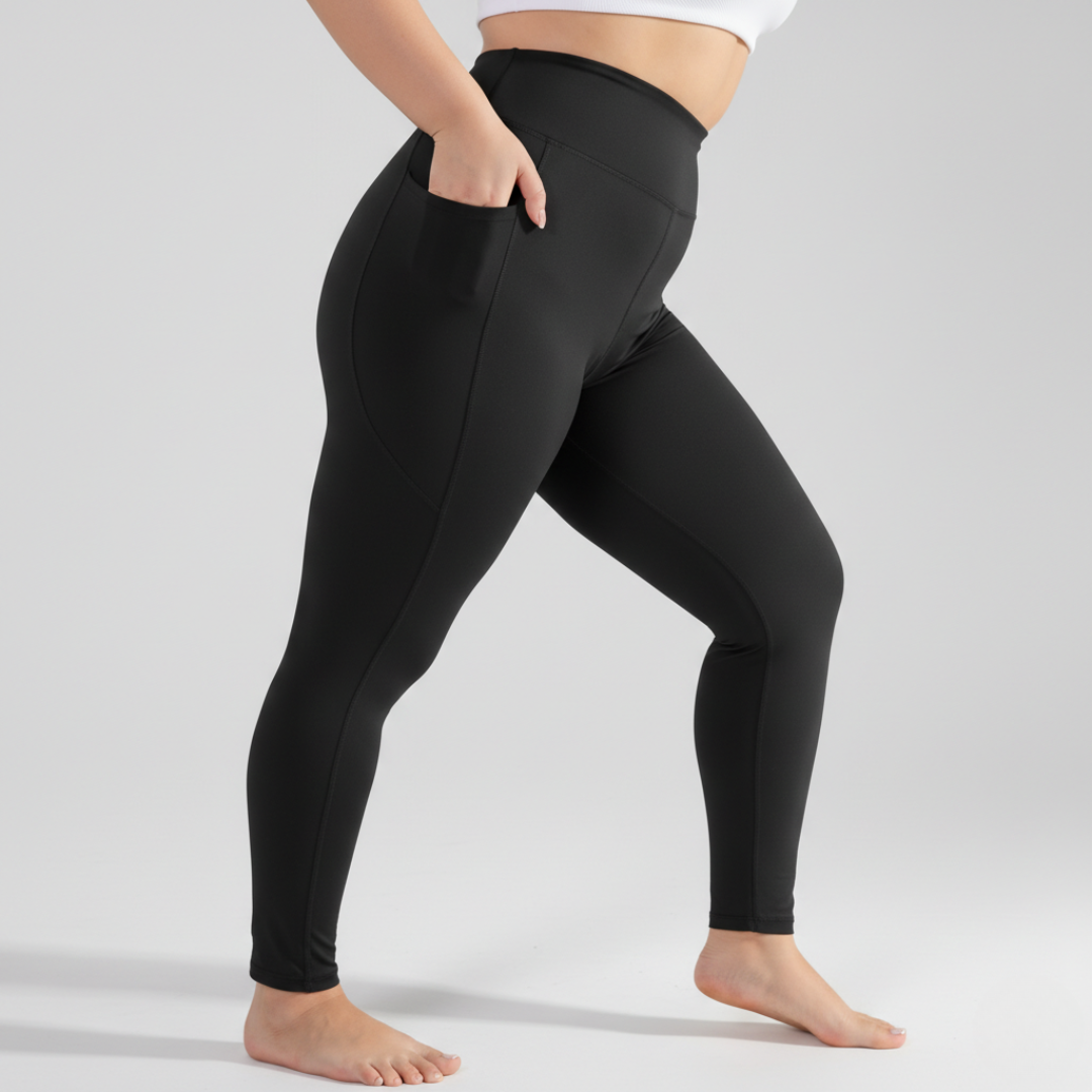 Plus Size High Waisted Yoga Leggings with Pockets for Women – Stretch Gym Workout Leggings