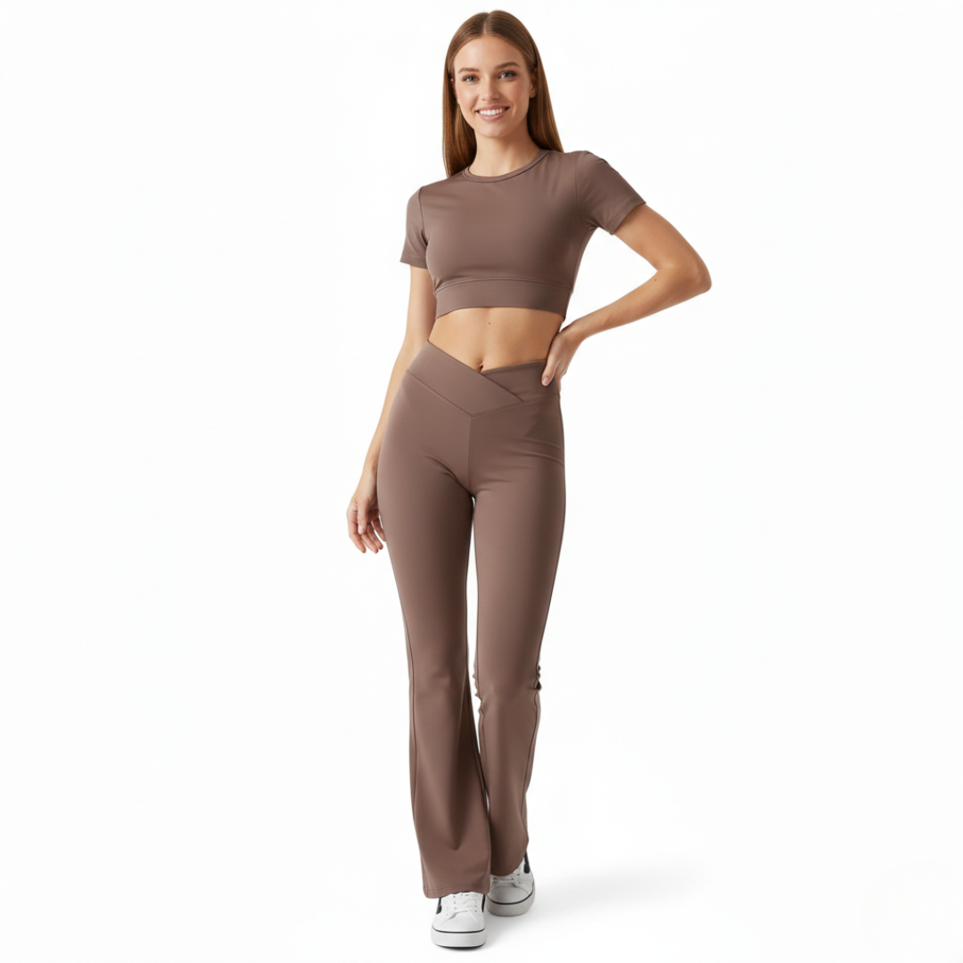 High Waisted V Shape Flare Yoga Pants for Women – Bootcut Workout Leggings Activewear