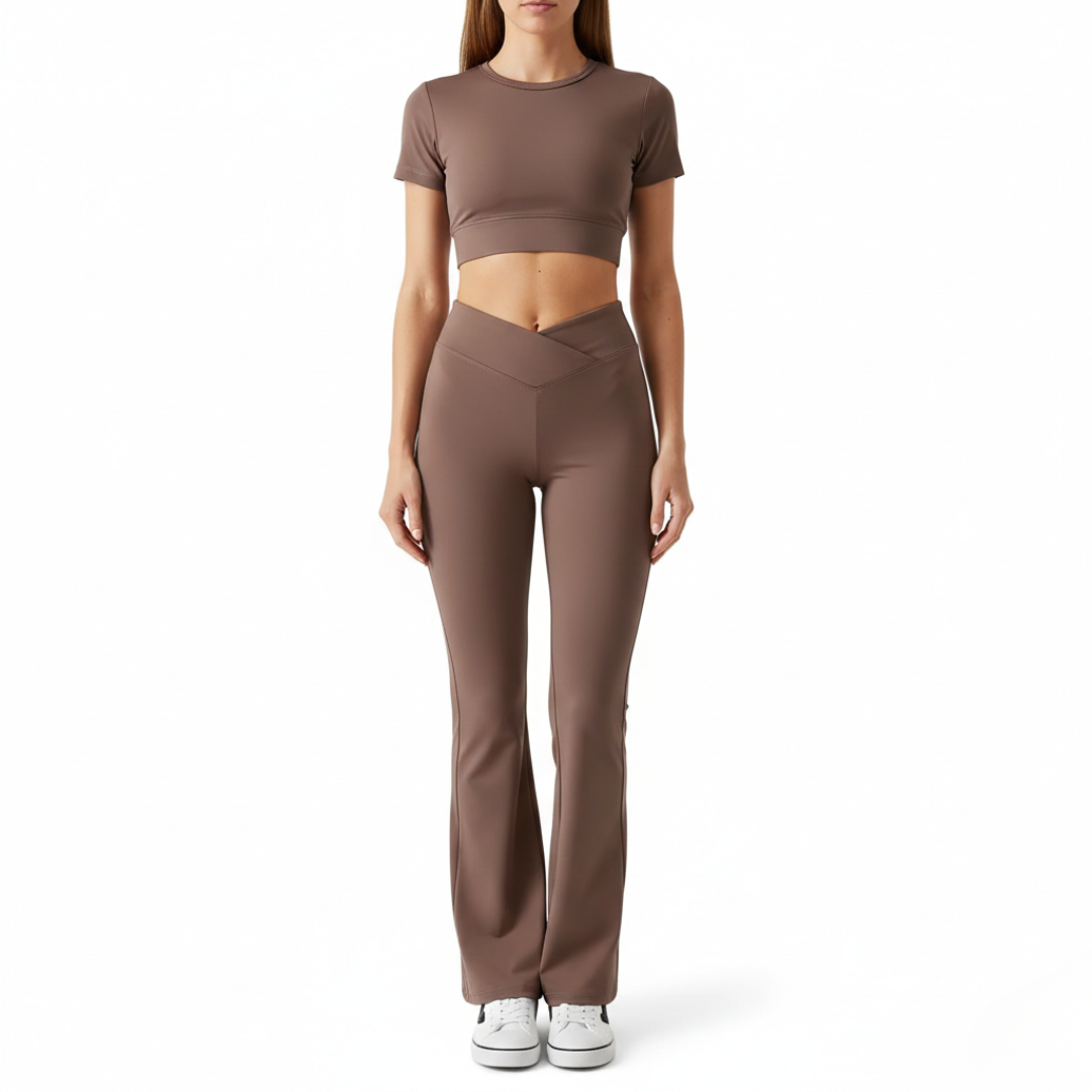 High Waisted V Shape Flare Yoga Pants for Women – Bootcut Workout Leggings Activewear