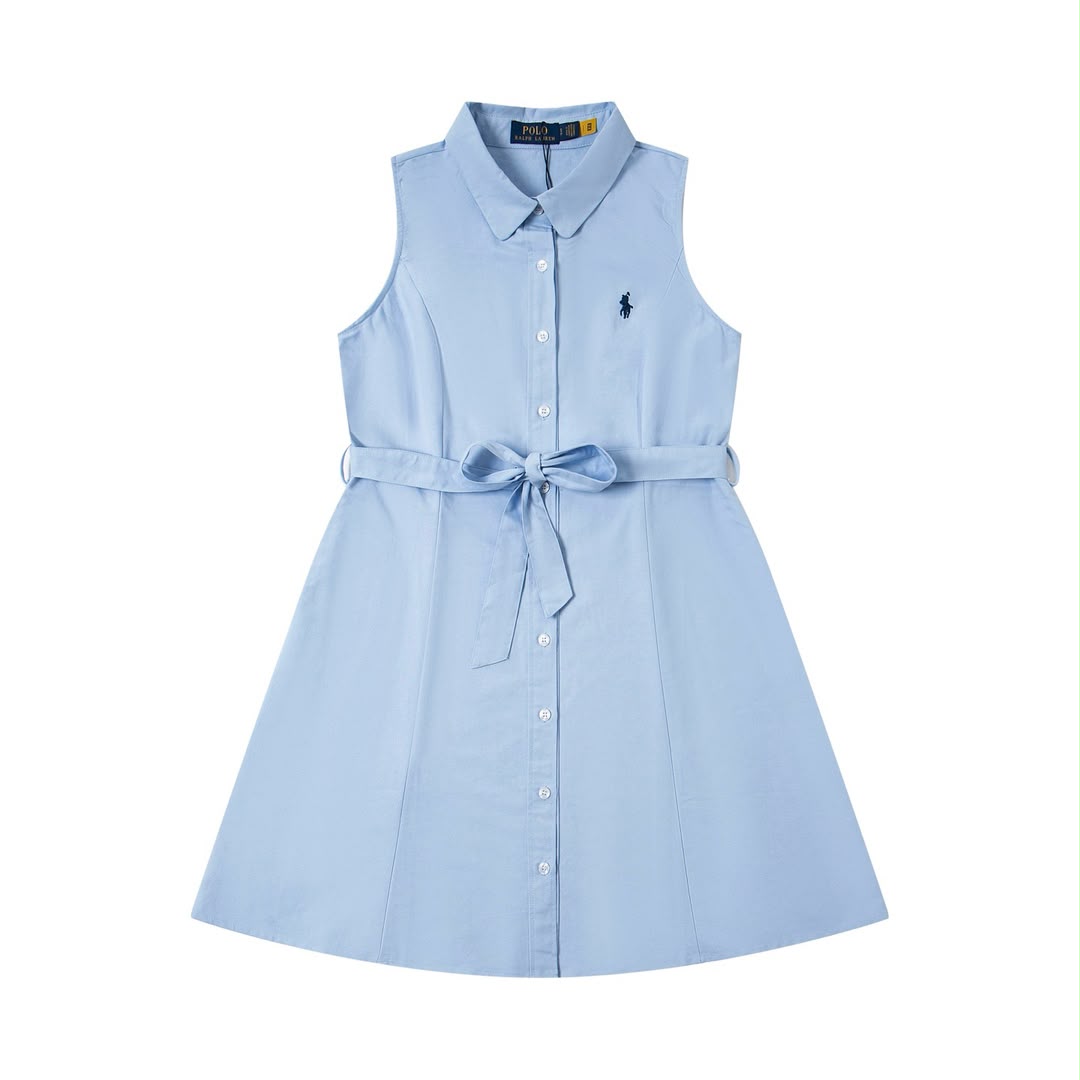 Oxford belted sleeveless shirtdress - blousedress