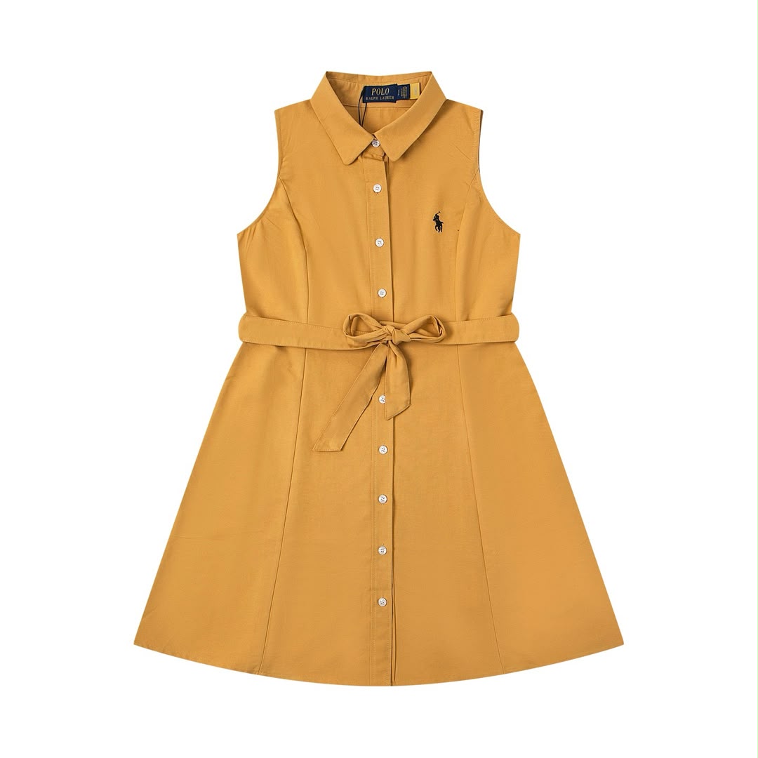 Oxford belted sleeveless shirtdress - blousedress
