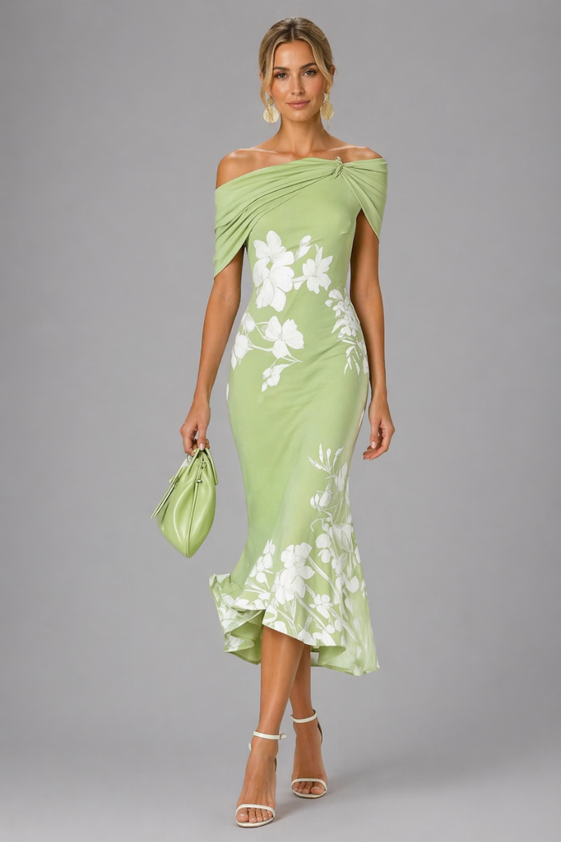 Isabrunel Women's Midi Dress - Elegant Evening Party Dress