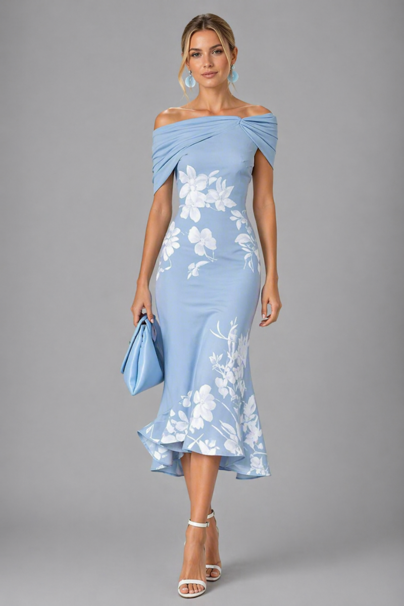 Isabrunel Women's Midi Dress - Elegant Evening Party Dress