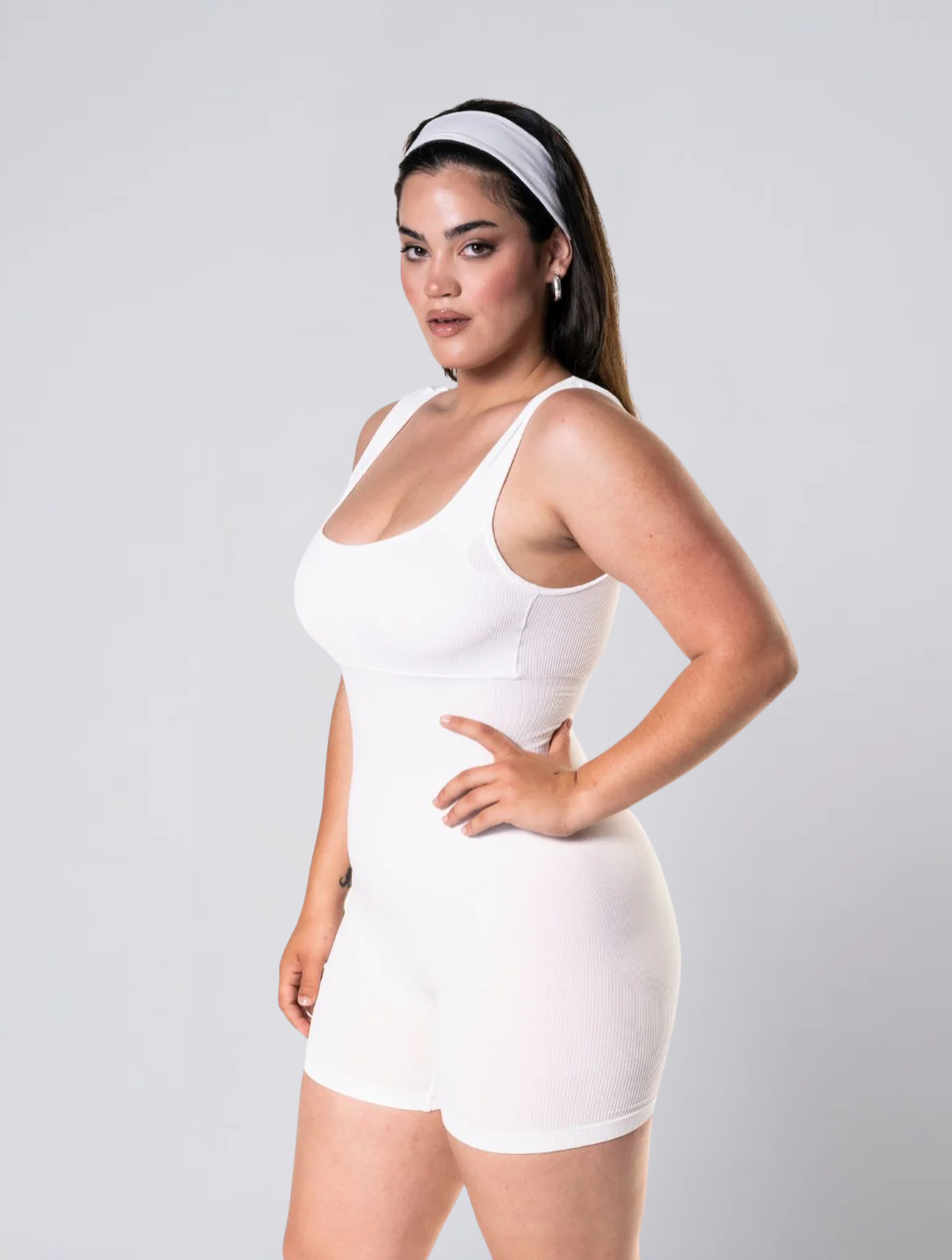 Seamless Shapewear Jumpsuit for Women – Square Neck One Piece with Wide Straps