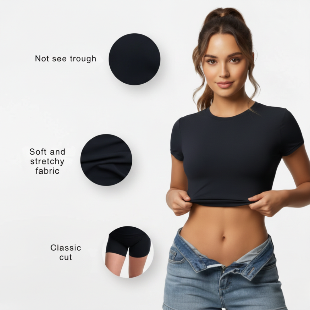 Crop Workout Top – Short Sleeve Fitness Crop Top for Gym and Activewear